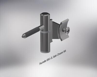 Paumelle 0061-2L Compleet, M7, Ring+Dop Wit, Satin-Chroom