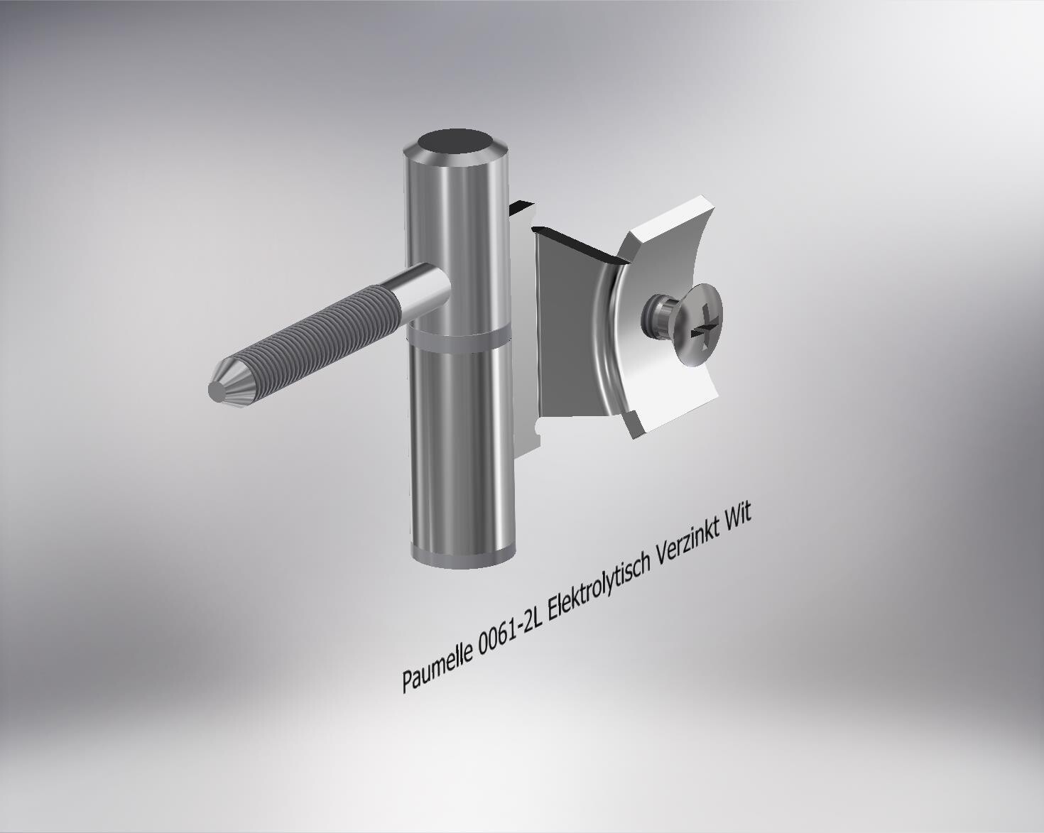 Paumelle 0061-2L Compleet, M7, Ring+Dop Wit, Verzinkt