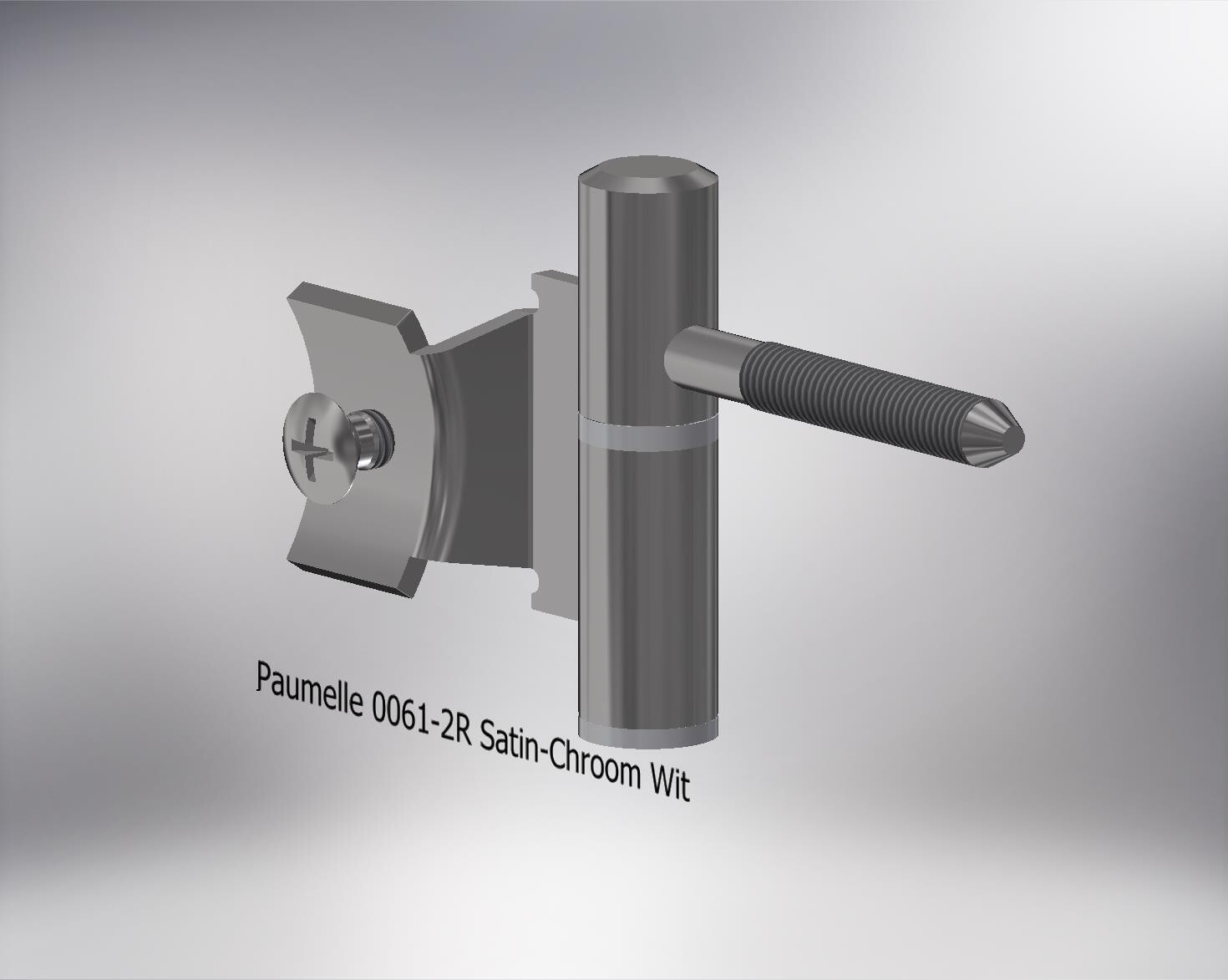 Paumelle 0061-2R Compleet, M7, Ring+Dop Wit, Satin Chroom