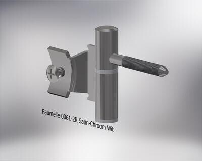 Paumelle 0061-2R Compleet, M7, Ring+Dop Wit, Satin Chroom