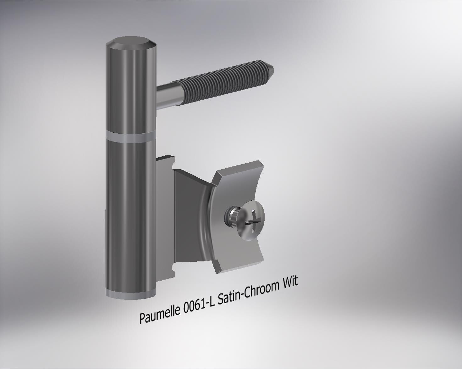 Paumelle 0061-L Compleet, M7, Ring+Dop Wit, Satin-Chroom