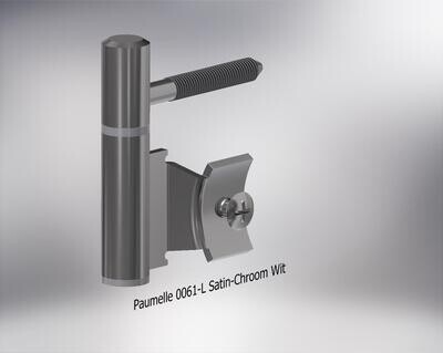 Paumelle 0061-L Compleet, M7, Ring+Dop Wit, Satin-Chroom