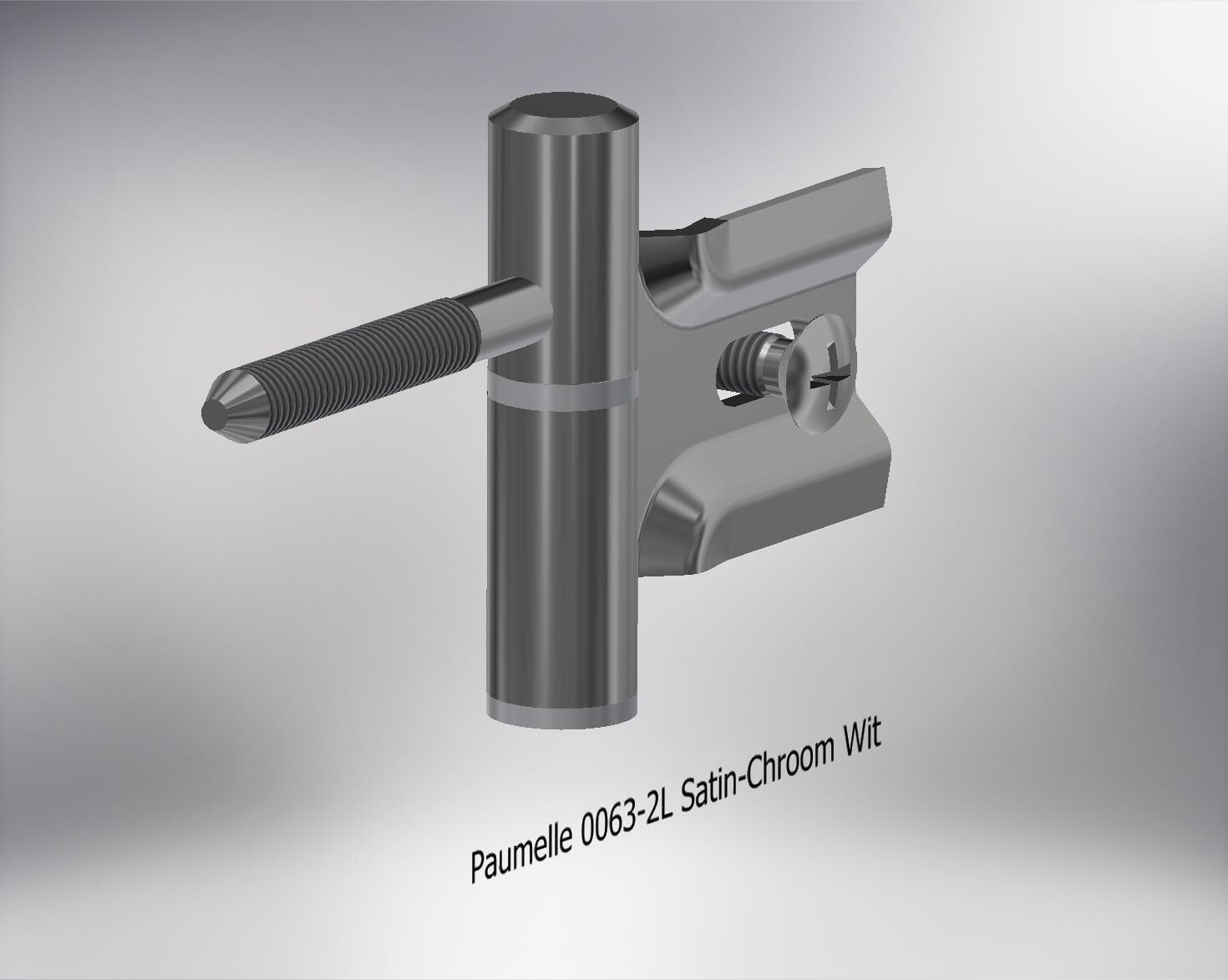 Paumelle 0063-2L Compleet, M7, Ring+Dop Wit, Satin-Chroom
