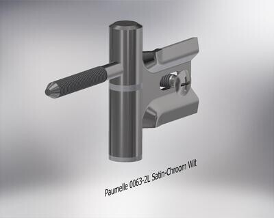 Paumelle 0063-2L Compleet, M7, Ring+Dop Wit, Satin-Chroom