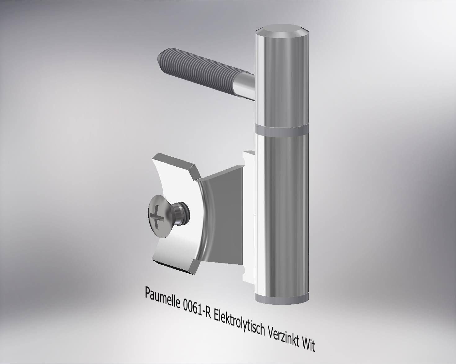Paumelle 0061-R Compleet, M7, Ring+Dop Wit, Verzinkt