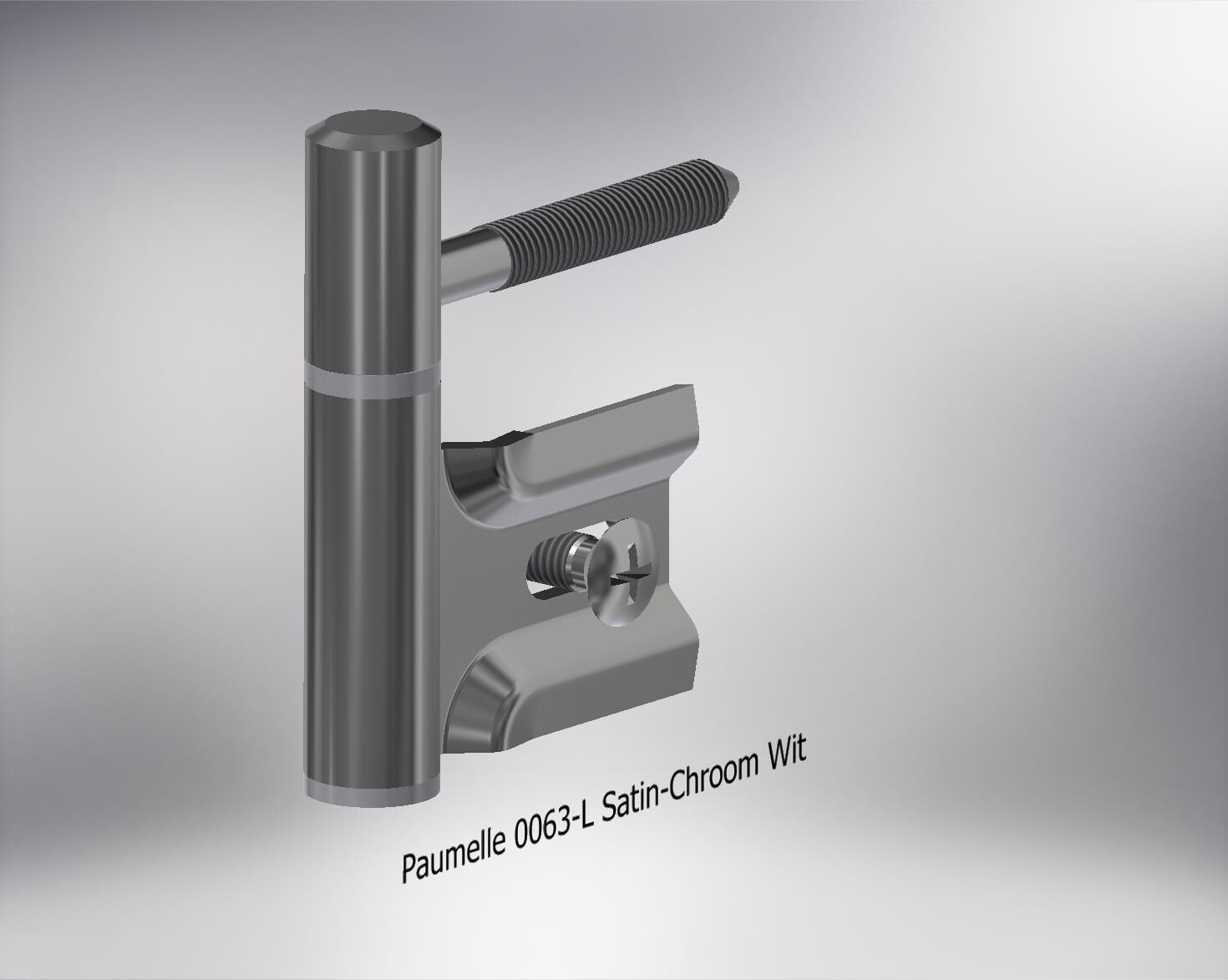 Paumelle 0063-L Compleet, M7, Ring+Dop Wit, Satin-Chroom