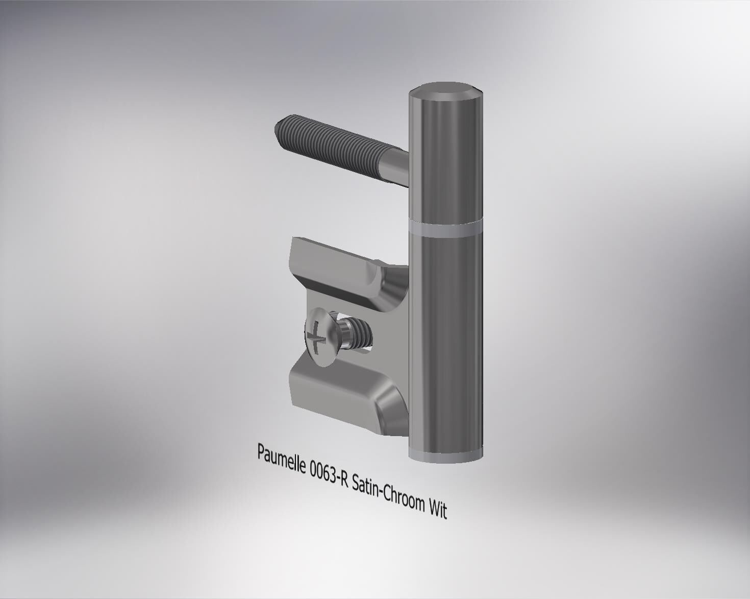 Paumelle 0063-R Compleet, M7, Ring+Dop Wit, Satin-Chroom