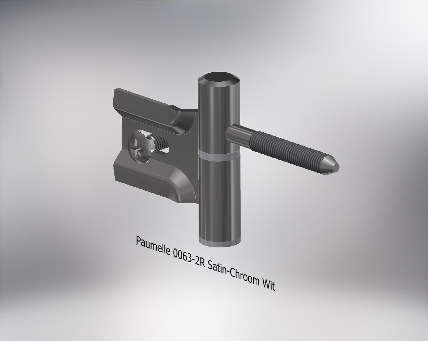 Paumelle 0061-2R Compleet, M7, Ring+Dop Zwart, Satin Chroom