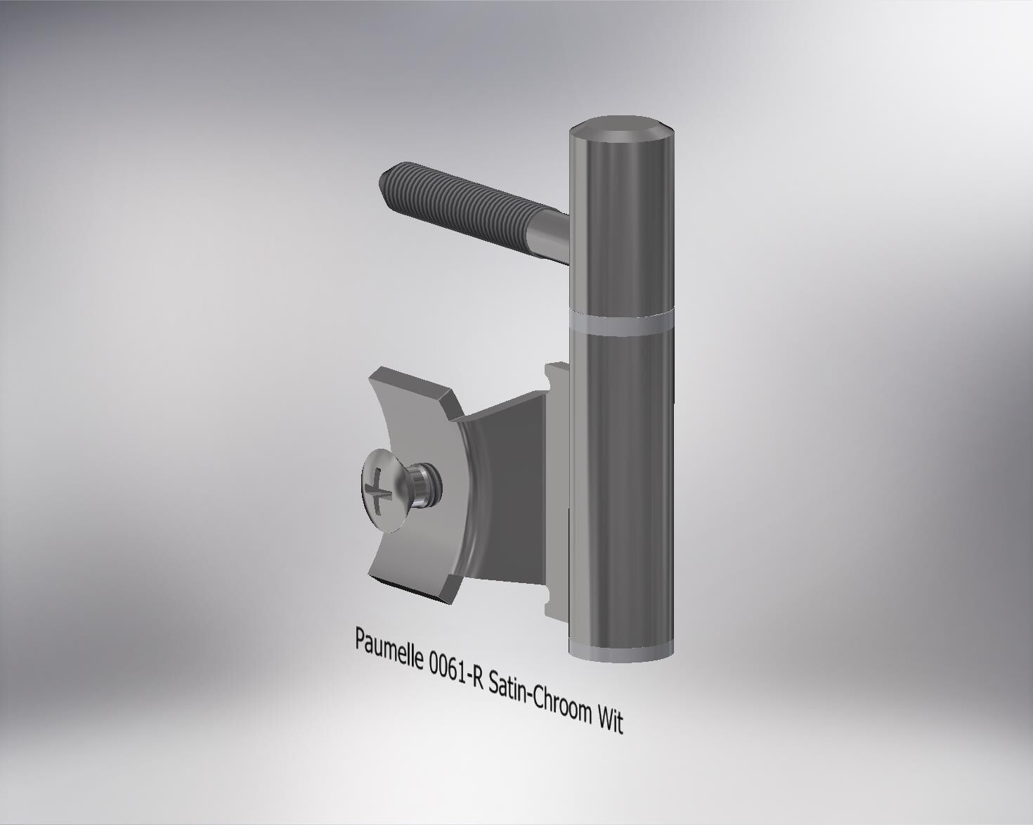 Paumelle 0061-R Compleet, M7, Ring+Dop Wit, Satin-Chroom
