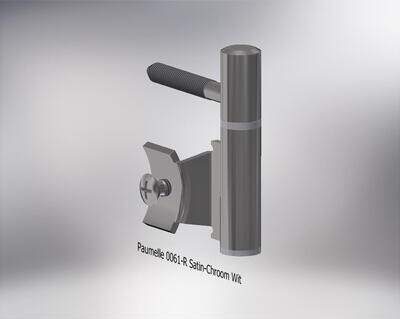 Paumelle 0061-R Compleet, M7, Ring+Dop Wit, Satin-Chroom
