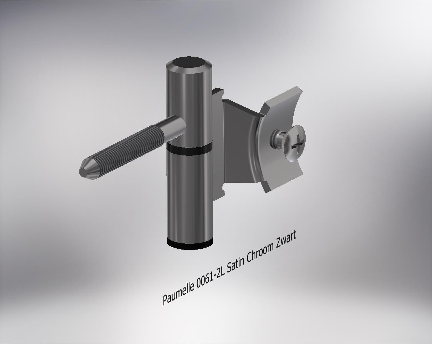 Paumelle 0061-2L Compleet, M7, Ring+Dop Zwart, Satin-Chroom