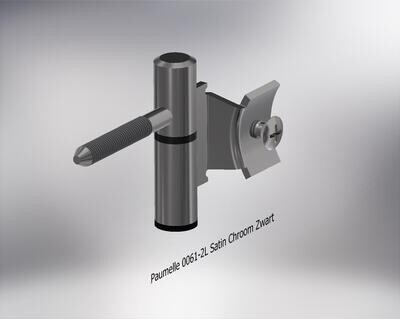 Paumelle 0061-2L Compleet, M7, Ring+Dop Zwart, Satin-Chroom