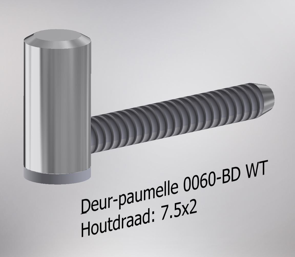 Paumelle 0060-BD Deur-deel 14mm, Houtdraad 7.5x2, Ring Wit