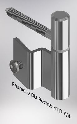 Paumelle BD-Rechts, Houtdraad 7.5x2, Ring Wit