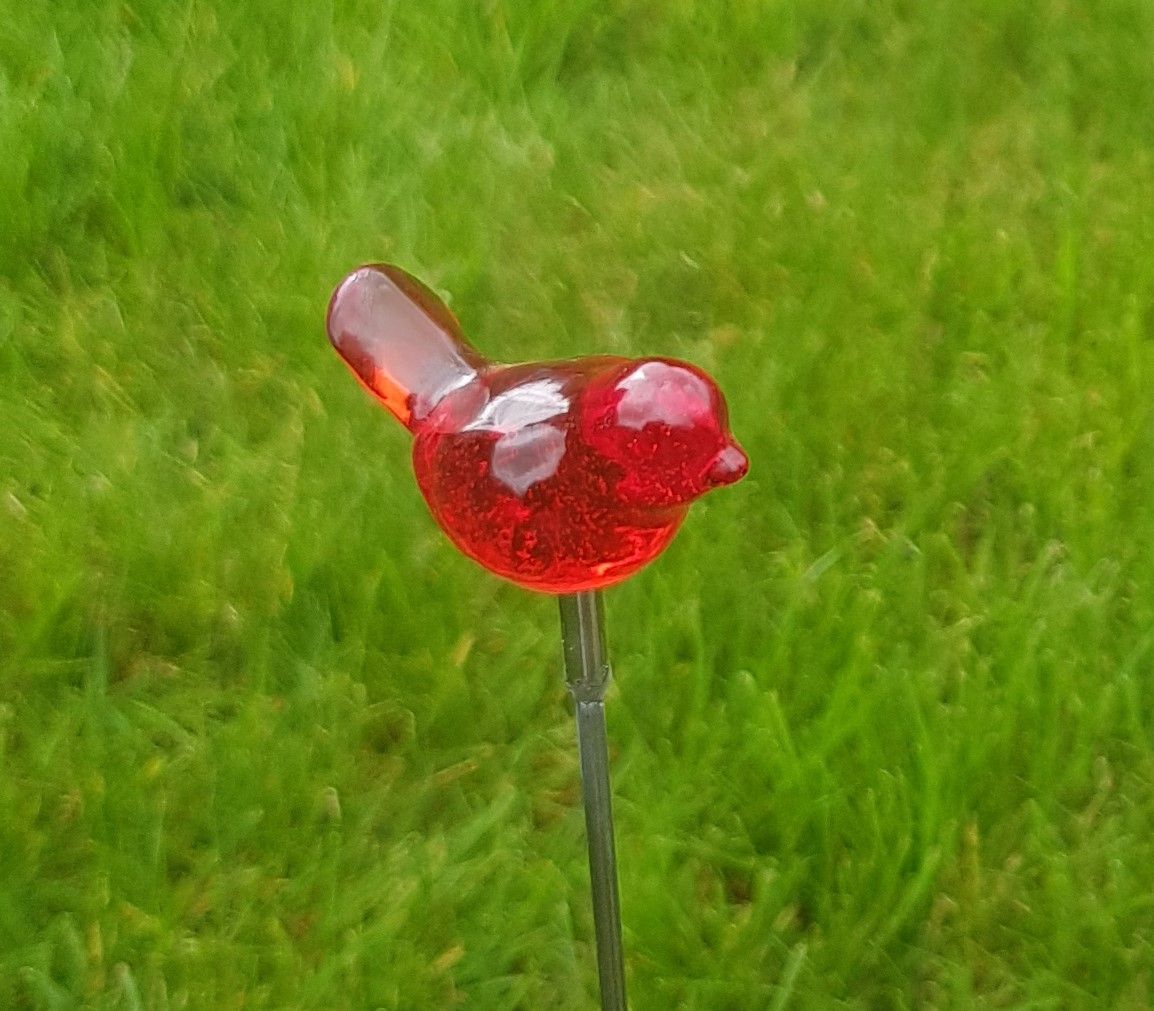 Vogel, 4 cm, op rvs-steker.
