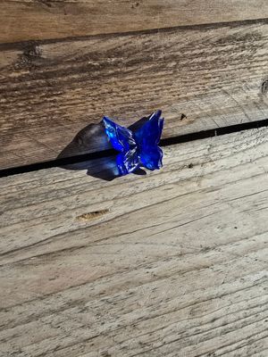 Vlinder, 6 cm, op rvs-steker