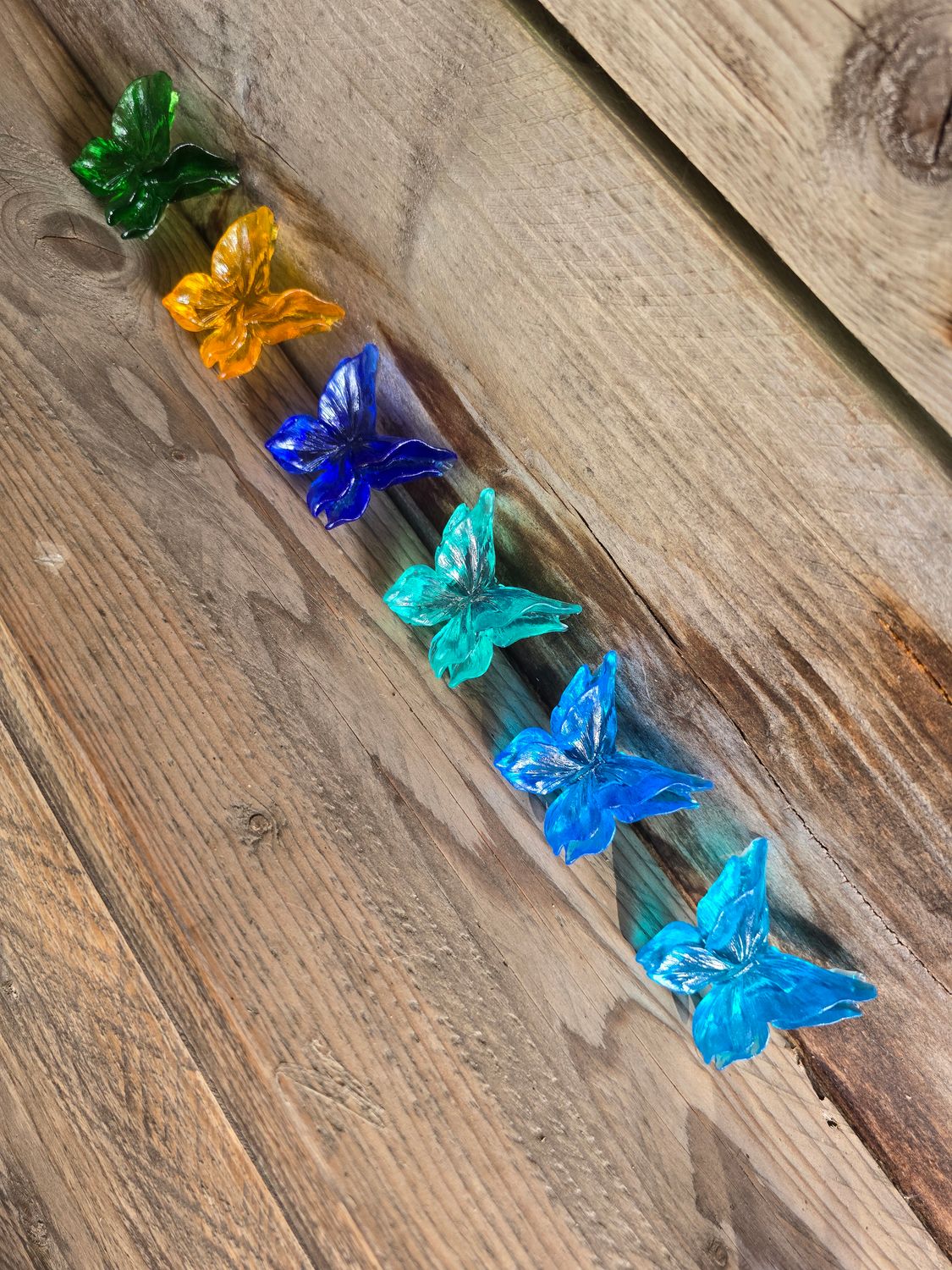 Vlinder, 6 cm, op rvs-steker