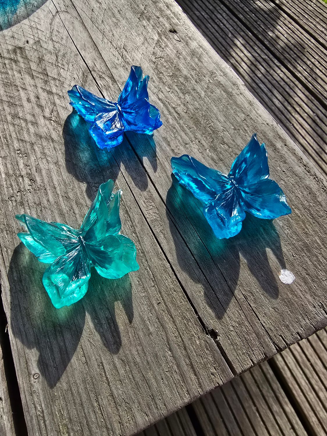 Vlinder, 6 cm, op rvs-steker