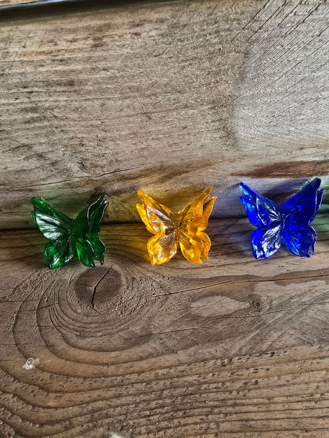Vlinder, 6 cm, op rvs-steker