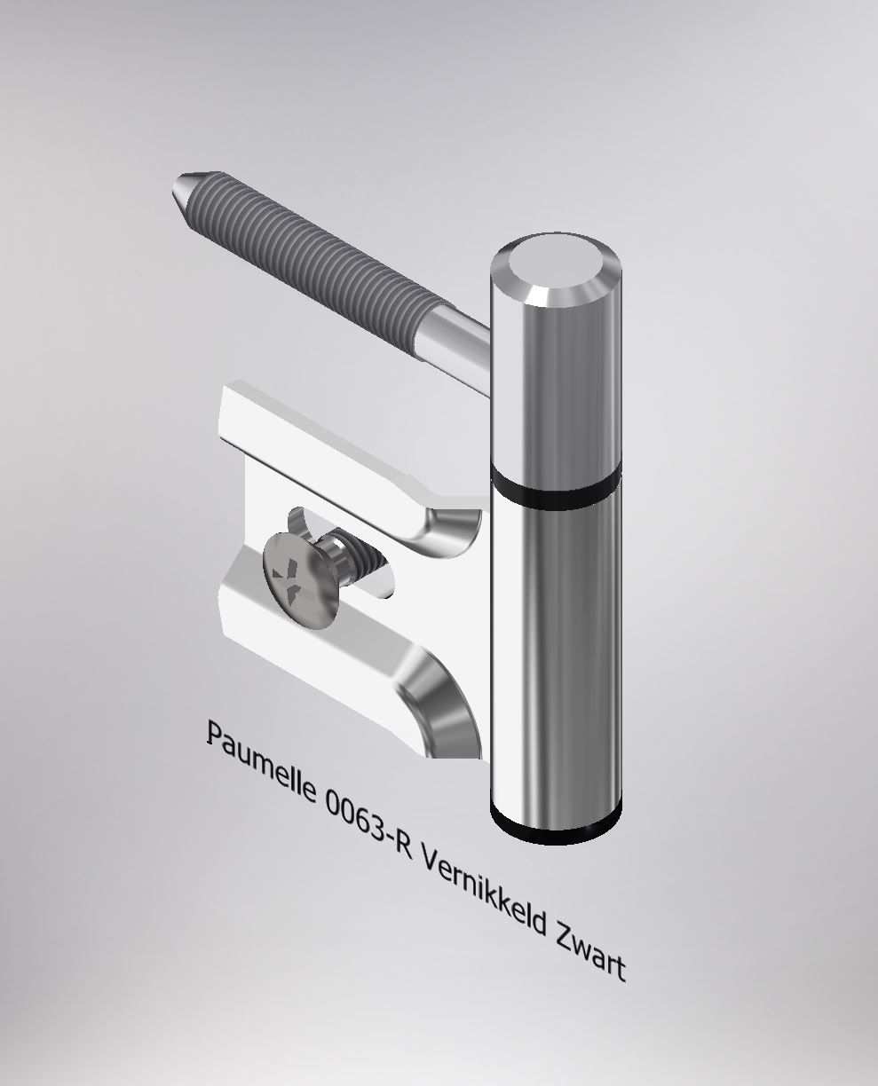 Paumelle 0063-R Compleet, M7, Vernikkeld, Ring+Dop Zwart