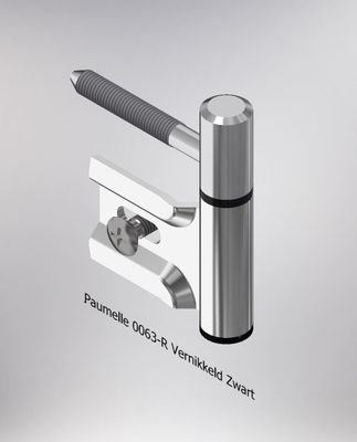 Paumelle 0063-R Compleet, M7, Vernikkeld, Ring+Dop Zwart