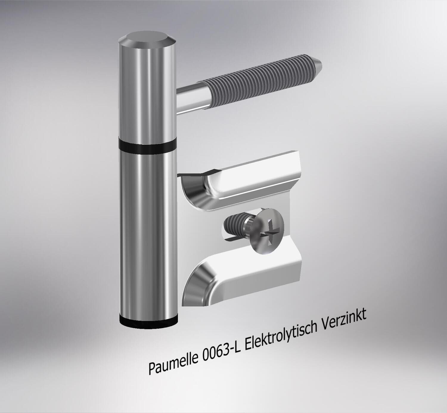 Paumelle 0063-L Compleet, M7, Vernikkeld, Ring+Dop Zwart