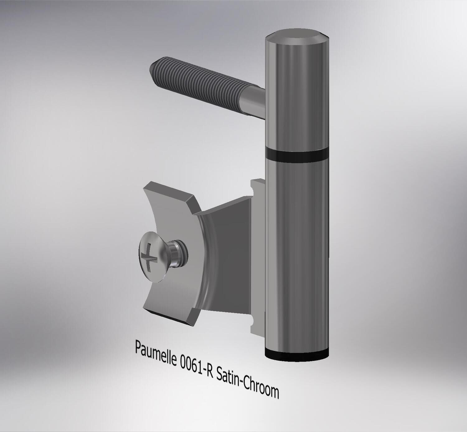 Paumelle 0061-R Compleet, M7, Ring+Dop Zwart, Satin-Chroom