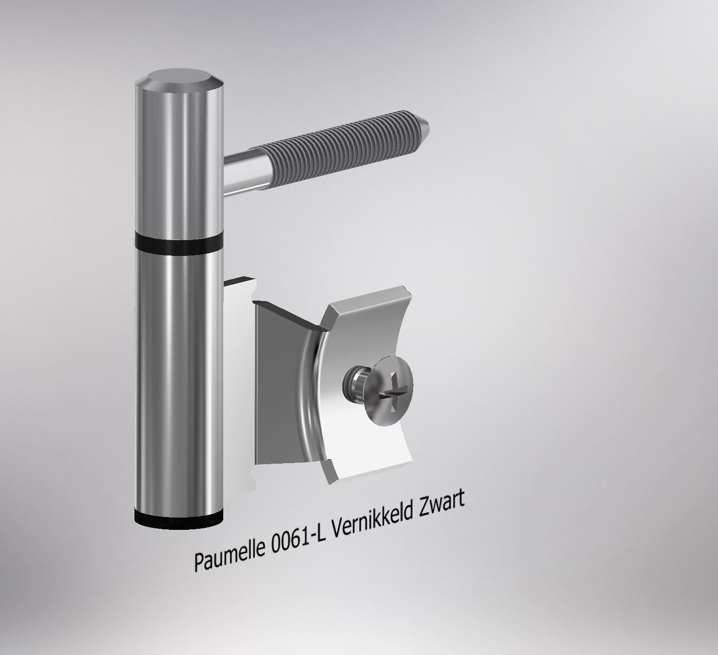 Paumelle 0061-L Compleet, M7, Vernikkeld, Ring+Dop Zwart