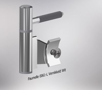 Paumelle 0061-L Compleet, M7, Vernikkeld, Ring+Dop Wit