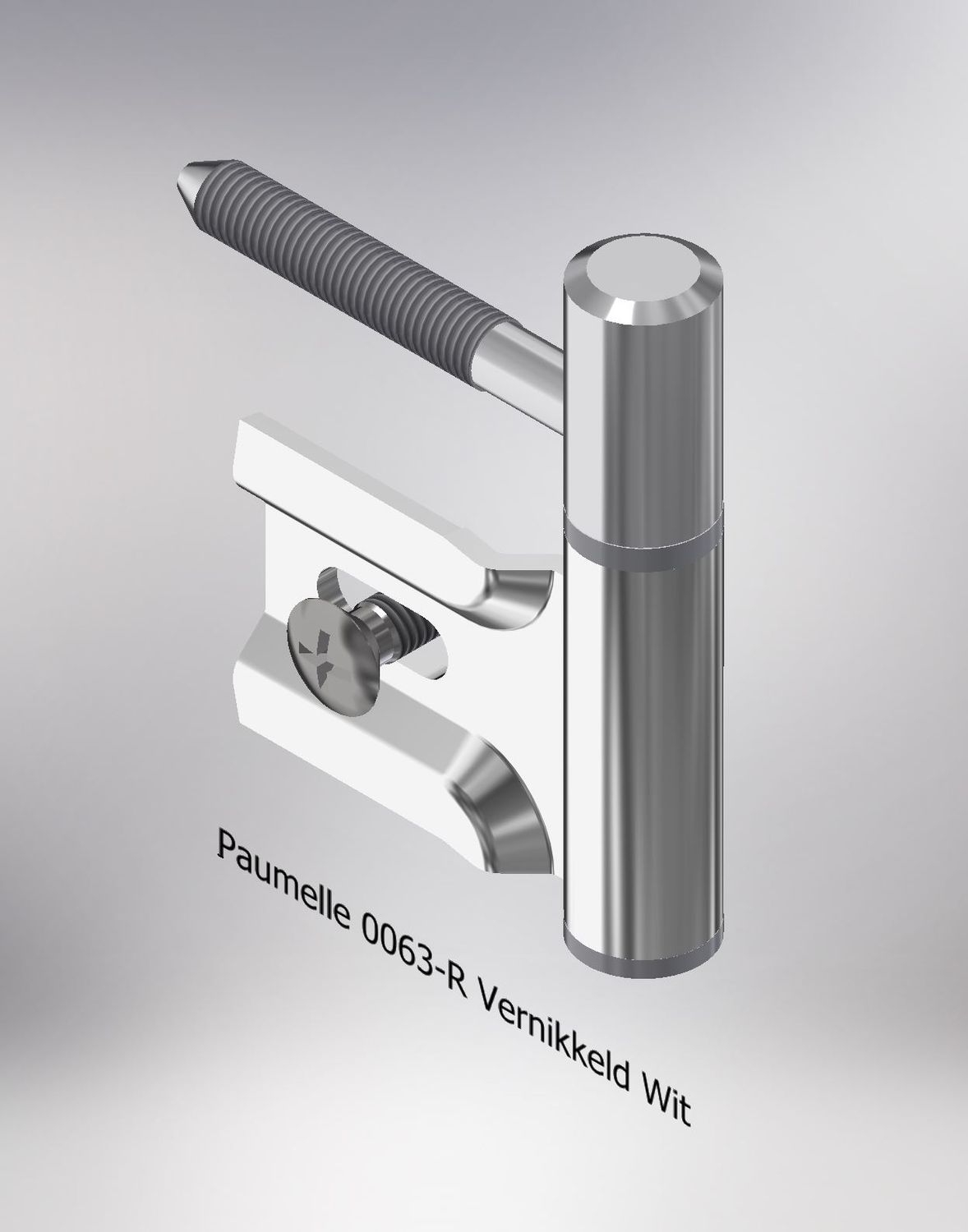 Paumelle 0063-R Compleet, M7, Vernikkeld, Ring+Dop Wit