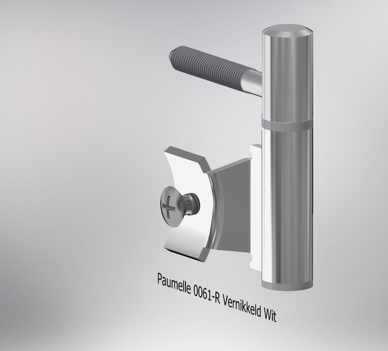 Paumelle 0061-R Compleet, M7, Vernikkeld, Ring+Dop Wit