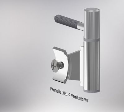 Paumelle 0061-R Compleet, M7, Vernikkeld, Ring+Dop Wit