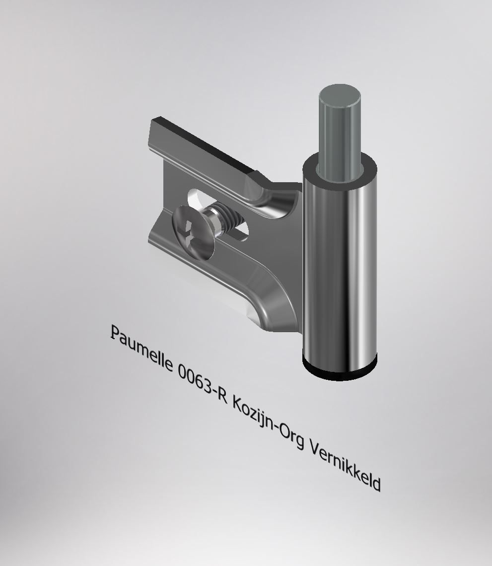 Paumelle 0063-R Kozijn-Org, Vernikkeld, Dop Zwart