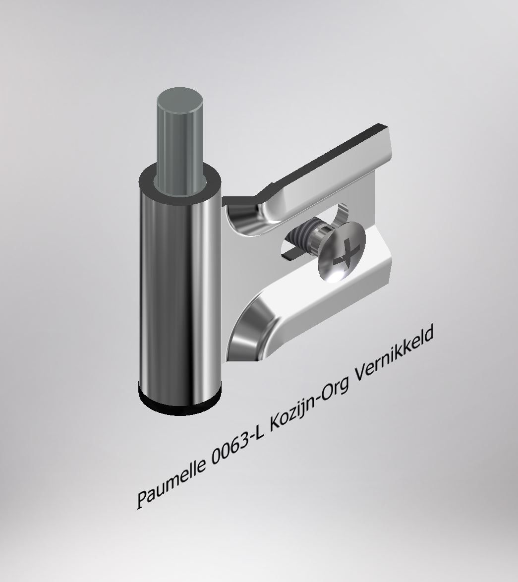 Paumelle 0063-L Kozijn-Org, Vernikkeld, Dop Zwart