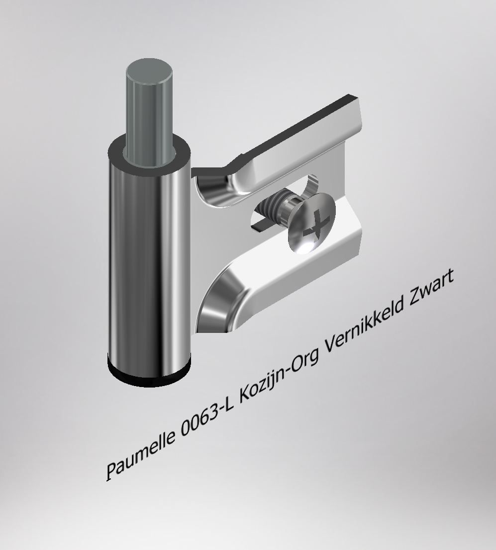 Paumelle 0063-L Kozijn-Org, Vernikkeld, Dop Zwart