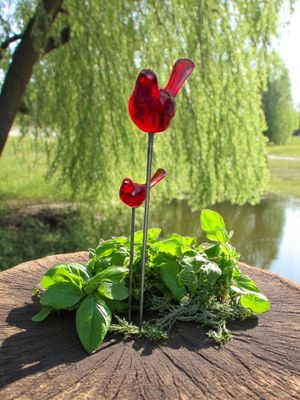 Vogel, 9 cm, op rvs-steker