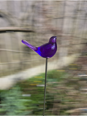 Vogel, 11 cm, op rvs-steker.