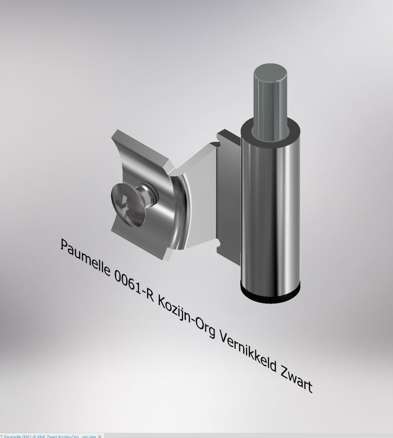 Paumelle 0061-R Kozijn-Org, Vernikkeld, Dop Zwart