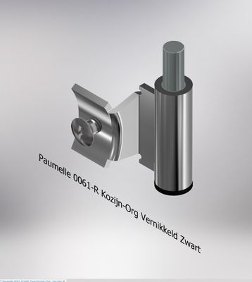 Paumelle 0061-R Kozijn-Org, Vernikkeld, Dop Zwart