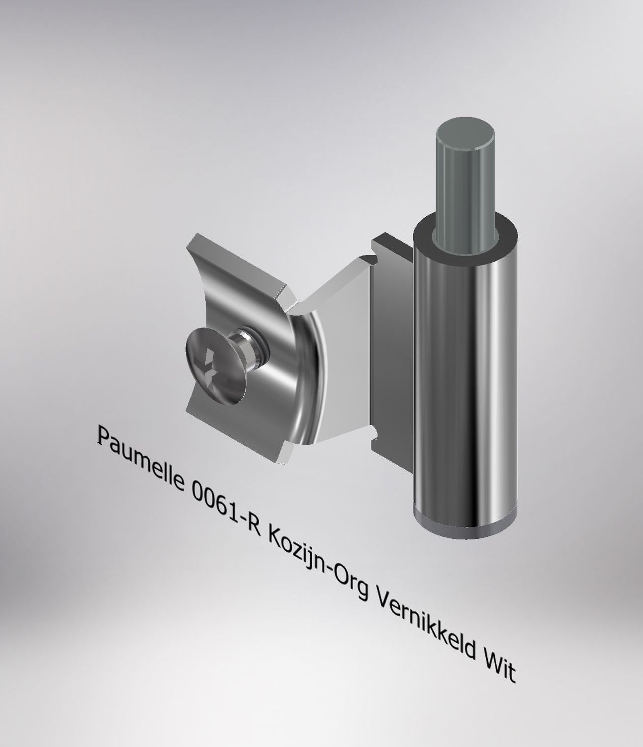 Paumelle 0061-R Kozijn-Org, Vernikkeld, Dop Wit