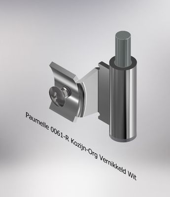 Paumelle 0061-R Kozijn-Org, Vernikkeld, Dop Wit
