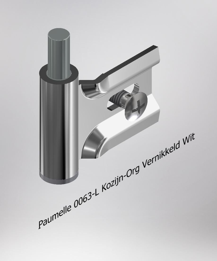 Paumelle 0063-L Kozijn-Org, Vernikkeld, Dop Wit