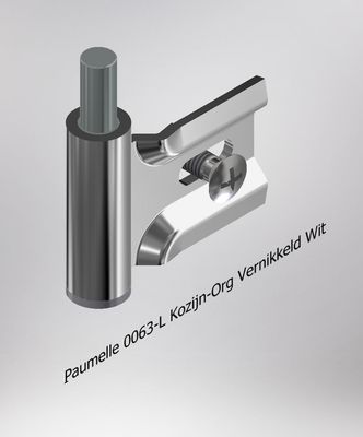 Paumelle 0063-L Kozijn-Org, Vernikkeld, Dop Wit