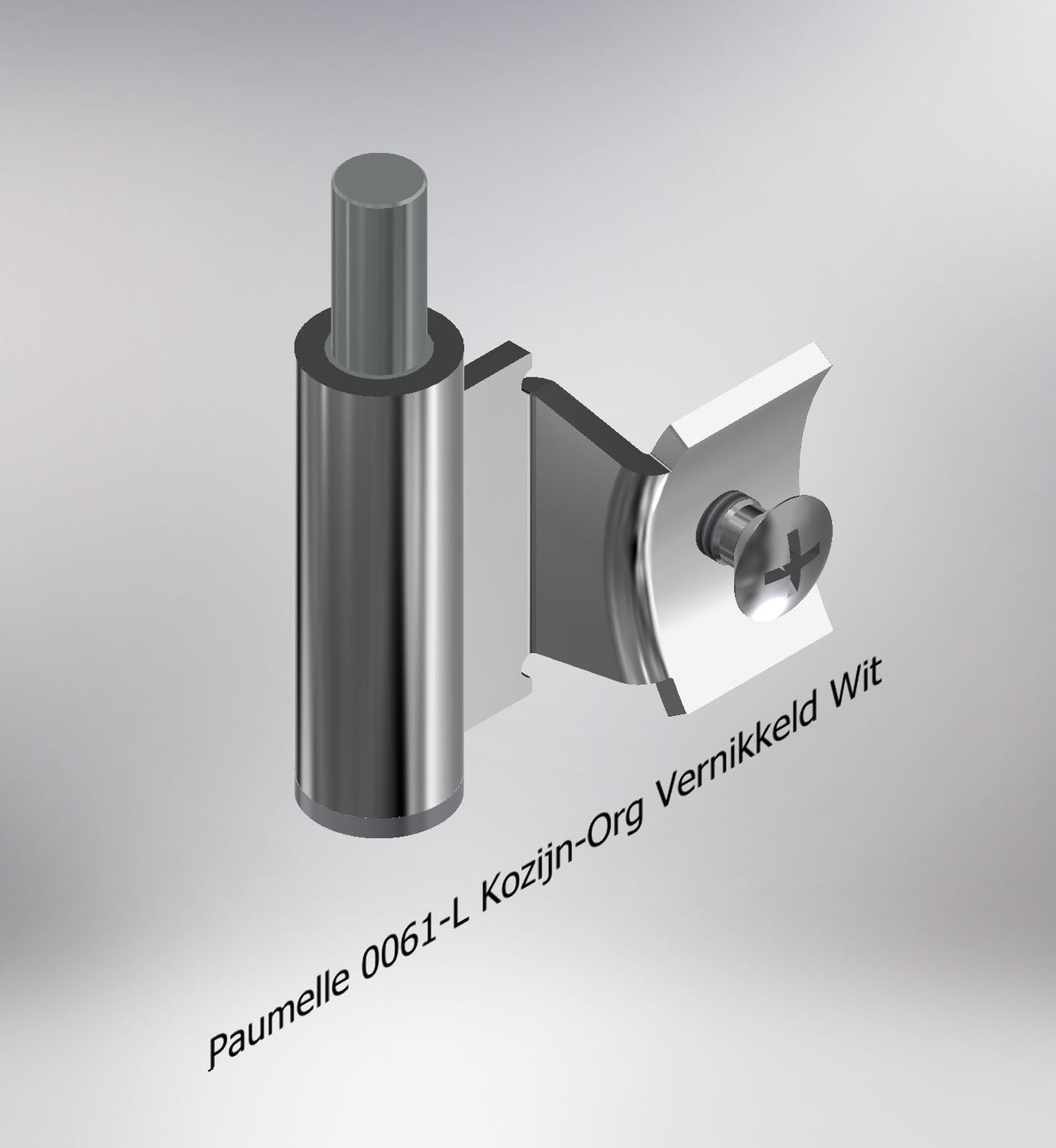 Paumelle 0061-L Kozijn-Org, Vernikkeld, Dop Wit