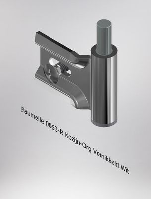 Paumelle 0063-R Kozijn-Org, Vernikkeld, Dop Wit