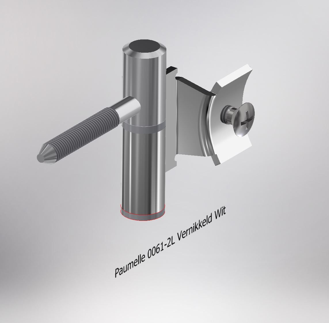 Paumelle 0061-2L Compleet, M7, Ring+Dop Wit, Vernikkeld