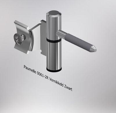 Paumelle 0061-2R Compleet, M7, Ring+Dop Zwart, Vernikkeld