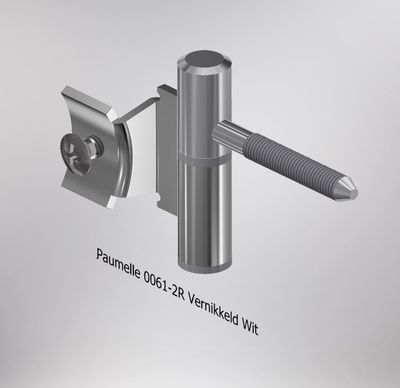 Paumelle 0061-2R Compleet, M7, Ring+Dop Wit, Vernikkeld