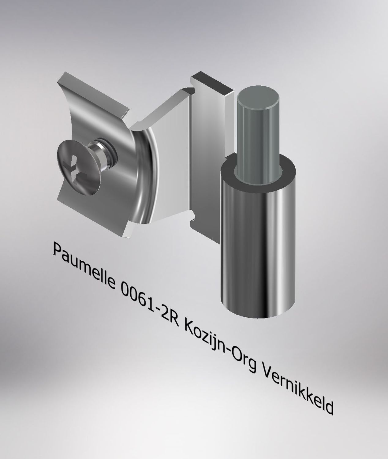 Paumelle 0061-2R Kozijn-Org, Vernikkeld