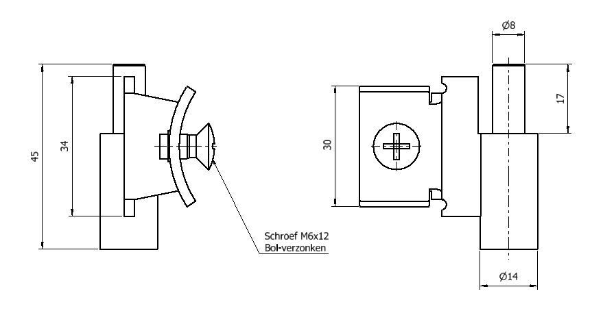 Paumelle 0061-2L Kozijn-Org, Vernikkeld